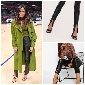 CURRENT Air faux leather split hem pants M